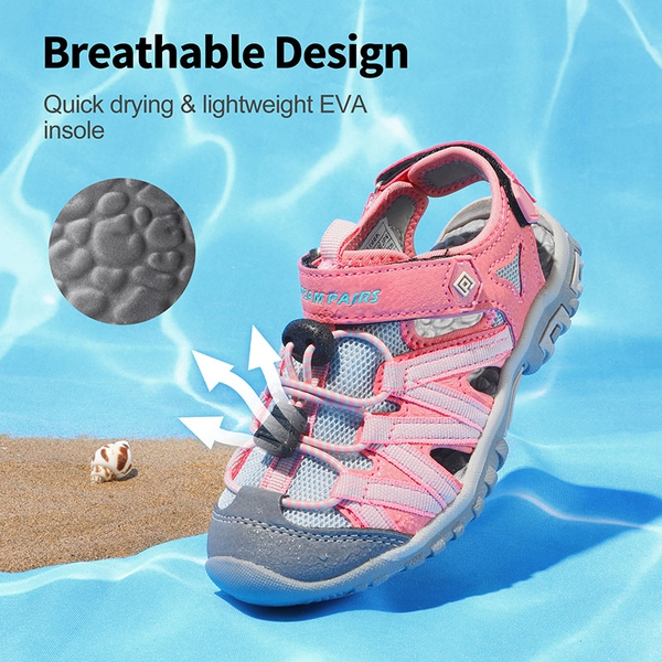 Kids Outdoor Sports Sandals - PINK GREY GREEN - 1